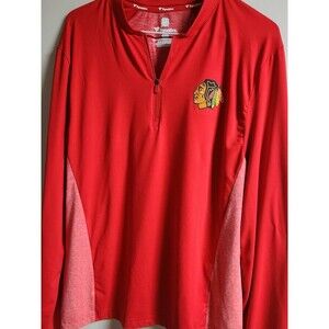 Blackhawks NHL Chicago Long Sleeve Shirt Size Medium 17W X 29.5L